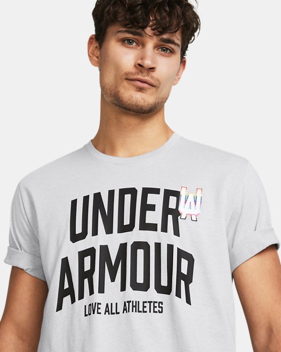 Men's UA Pride Short Sleeve in Gray image number 3